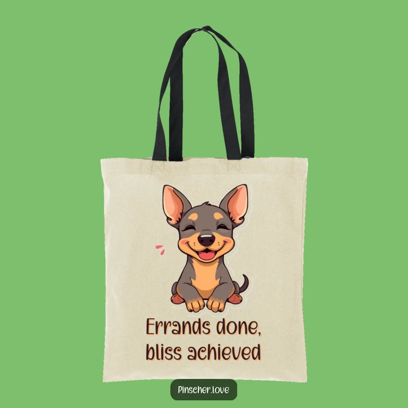 Funny Pinscher Sigh Tote Bag: Happy Relaxed Dog, Comfy Pet Carryall Gift