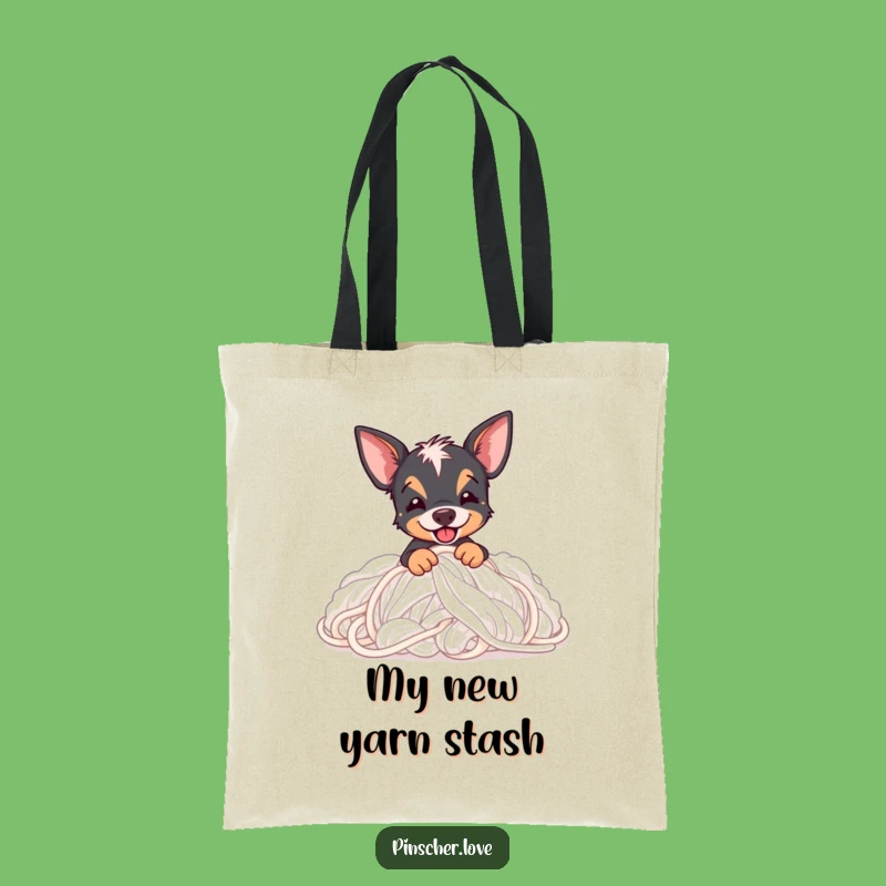Funny Pinscher Tote Bag: Carry Your Yarn and Laughs, Great Dog Gift