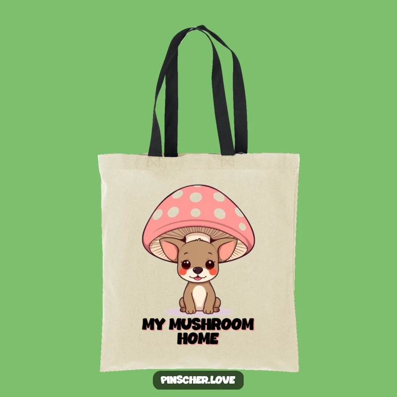 Funny Pinscher Mushroom Tote Bag: Chic & Whimsical Carryall Gift